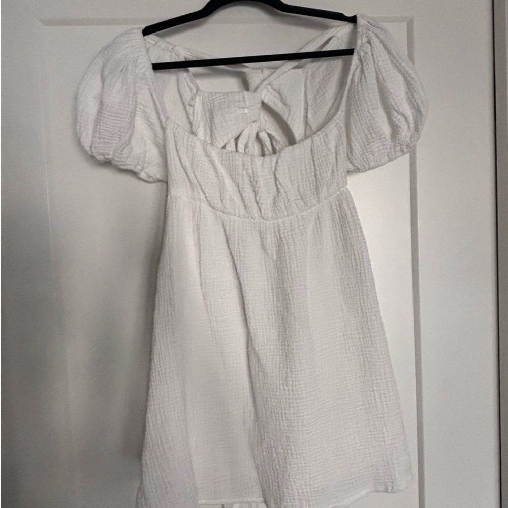 Princess Polly White Puff Sleeve Baby Doll Dress . Size 10. EUC. - Picture 2 of 9